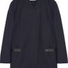 Sandro Leathertrimmed Cotton Coat in Blue (navy) - Lyst