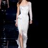 Versace Fall 2012 Asymmetrical Corset Gown With One Long Sleeve And Side Slit In White  in White - Lyst