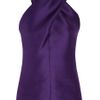 Yves Saint Laurent Silkorganza Halterneck Top in Purple (poppy) - Lyst