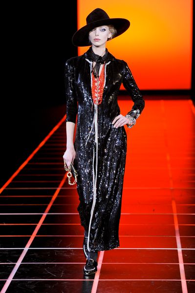 Giorgio Armani Fall 2012 Black Sequined Jumpsuit in Black - Lyst