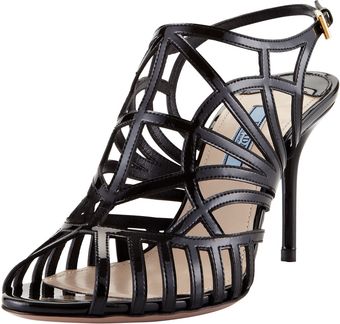  Patent Cutout Slingback Sandal, Black Or Cipria 
