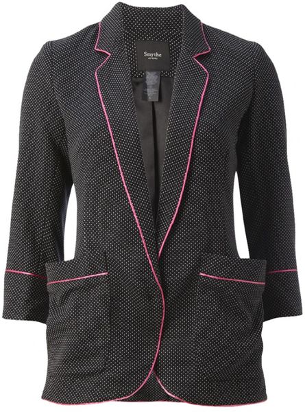 Smythe Pyjama Blazer Black Pindot Fluro Pipe in Black - Lyst