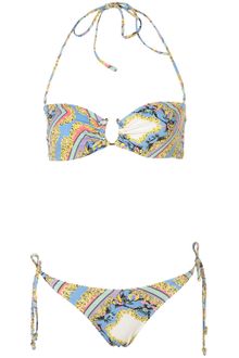 Topshop Scarf Print Bandeau Bikini - Lyst