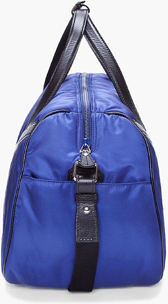 Saint Laurent Blue Leather Trimmed Duffle Bag in Blue for Men Saint Laurent Blue Leather Trimmed Duffle Bag in Blue for Men