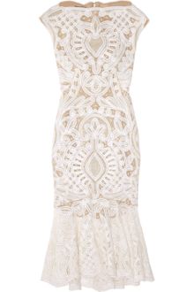 Alexander McQueen Crochet-embroidered Silk-organza Dress - Lyst