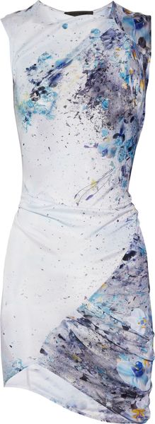 Aminaka Wilmont Printed Satin-jersey Dress - Lyst