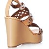 Chloé Lasercut Leather Wedge Shoes in Beige (camel) - Lyst