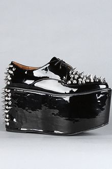 Jeffrey Campbell The Sting Spike Shoe in Black Patent and Silver - Lyst