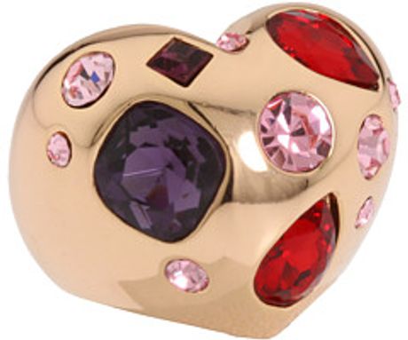 Marc By Marc Jacobs Dexter Glitz Puffed Heart Ring in Blue (r) - Lyst