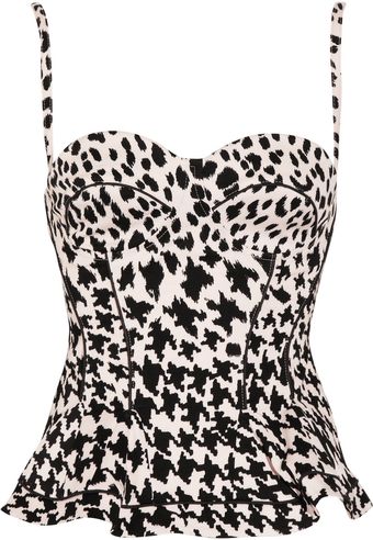 McQ by Alexander McQueen Printed Stretch Cotton-twill Bustier - Lyst
