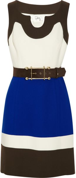 Milly Imara Color-block Crepe Dress - Lyst