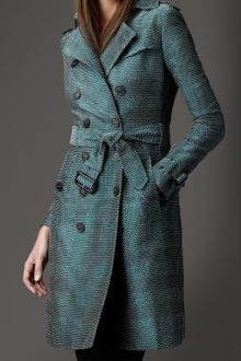 Burberry Woven Check Trench Coat - Lyst