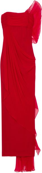 Notte By Marchesa Draped One Shoulder Chiffon Gown - Lyst