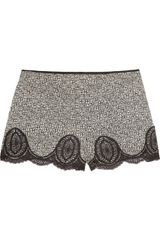 Anna Sui Floral-print Silk-crepe and Lace Shorts