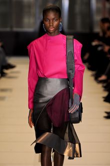Balenciaga Fall 2012 Pink Long Sleeve Blouse With Wide Shoulders - Lyst