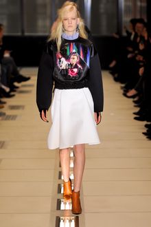 Balenciaga Fall 2012 Knee Length A-Line Front Fold Skirt With Side Pocket In White - Lyst