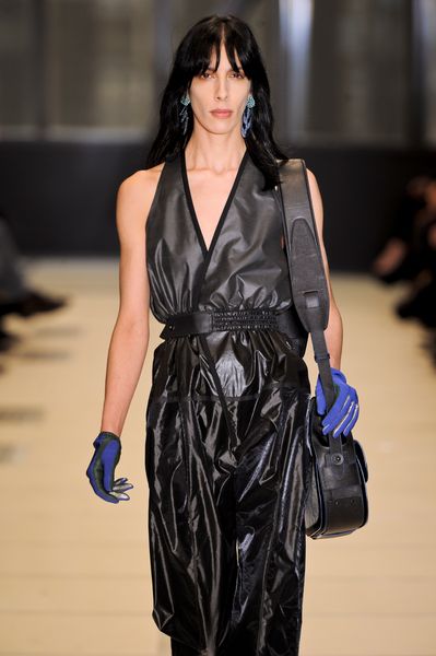 Balenciaga Fall 2012 Nappa Leather Messenger Bag With Adjustable Shoulder Strap In Black And Dark Grey  in Black - Lyst