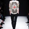 Balmain Fall 2012 Leather Embellished Sweatshirt with Needlepoint Cameo in Multicolor - Lyst