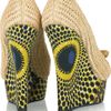 Burberry Prorsum Woven Raffia and Printed Wedge Pumps in Beige (brown) - Lyst