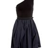 Carven Navy And Black One Shoulder Jersey And Cotton Dress in Blue (navy) - Lyst
