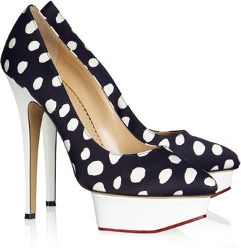 Charlotte Olympia Kabuki Polka Dot Crepe De Chine Pumps - Lyst