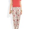 Clements Ribeiro Printed Silk Skinny Pants in Beige (ivory) - Lyst