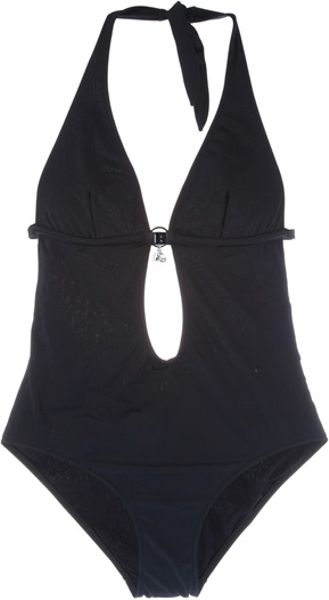 D&g Plunged CutOut Swimsuit in Black - Lyst