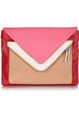DKNY Color-block Leather Envelope Clutch