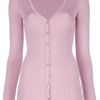 Dolce & Gabbana Ribbed Cardigan in Pink - Lyst
