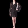Erin Fetherston Cape Sleeve Wrap Dress in Black - Lyst