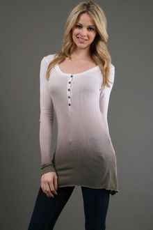 Hard Tail Long Sleeve Scoop Henley in Tan - Lyst