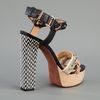 Lanvin Woven Block Heel Sandal in Gold (black) - Lyst