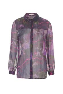 Matthew Williamson Kyoto Chiffon Pintuck Blouse - Lyst