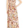 Mulberry Strapless Printed Silk Maxi Dress in Multicolor (multicolored) - Lyst