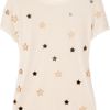 Mulberry Effie Starembellished Jersey Tshirt in Beige (transparent) - Lyst