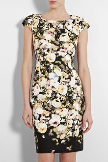 Paul Smith Black Label Border Floral Cap Sleeve Dress - Lyst