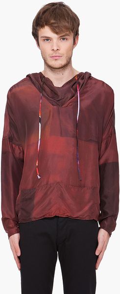 Paul Smith Ox Blood Hooded Silk Jacket - Lyst