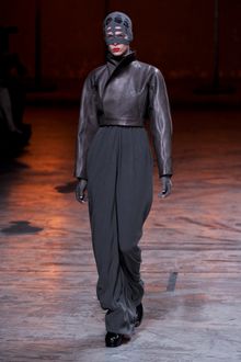 Rick Owens Fall 2012 Cropped Lantern Sleeve Leather Jacket - Lyst