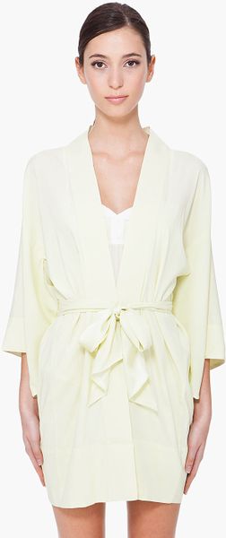 3.1 Phillip Lim Pale Lime Kimini Robe in Yellow (green) - Lyst