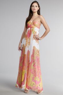 Aidan Mattox Strapless Paisley-print Gown - Lyst