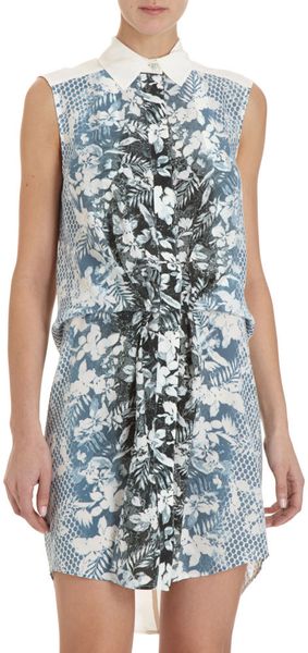 Alexander Wang Printed Drape Dress - Lyst