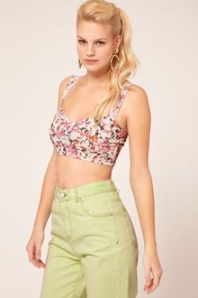 ASOS Collection Asos Crop Corset in Floral Print - Lyst