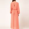 Asos Collection Asos Maxi Dress with Split Thigh in Pink (peach) - Lyst