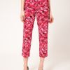 Asos Collection Asos Cropped Trousers in Pink Floral Rose Print in Pink - Lyst