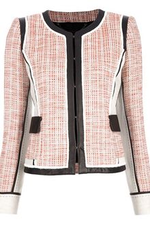 Barbara Bui Tweed and Leather Jacket - Lyst