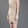 Carven Drape Dress in Beige - Lyst