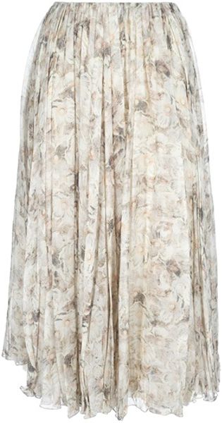 Chloé Floral Print Long Skirt in Floral - Lyst