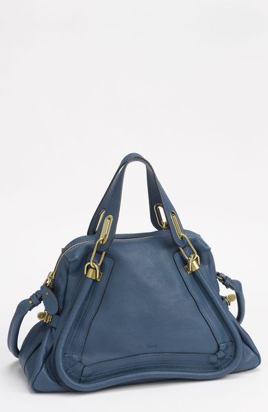 Chloé Paraty  Medium Calfskin Leather Satchel in Blue (ocean) - Lyst