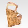 Christian Louboutin Patent Leather Tstrap Cork Wedge Sandals in Brown (nude) - Lyst