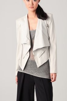Helmut Lang Linen & Leather Combo Jacket - Lyst